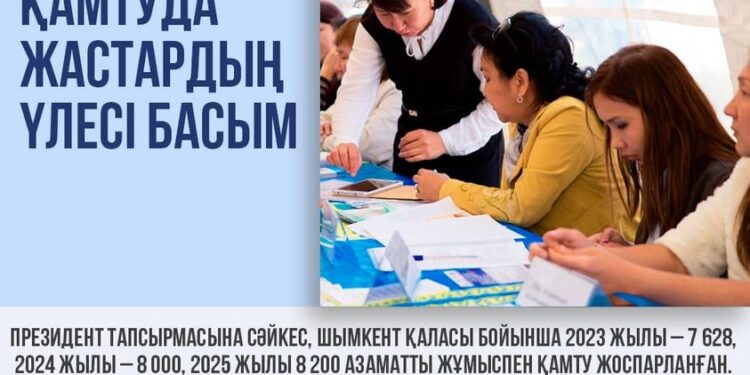 ШЫМКЕНТ: ЖҰМЫСПЕН ҚАМТУДА ЖАСТАРДЫҢ ҮЛЕСІ БАСЫМ