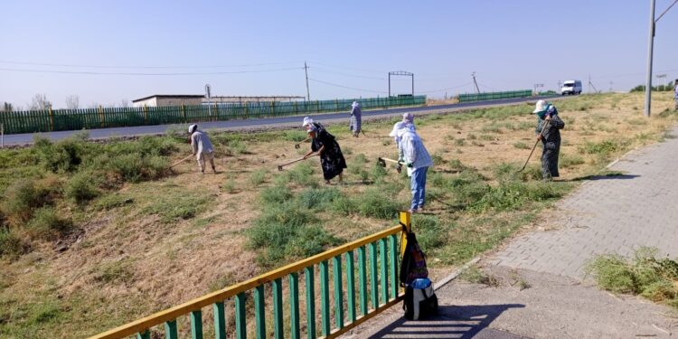 ТҮРКІСТАН: САРЫАҒАШТА «ТАЗА ҚАЗАҚСТАН» АКЦИЯСЫ АЯСЫНДА ТАЗАЛАУ ЖҰМЫСТАРЫ ЖҮРГІЗІЛДІ