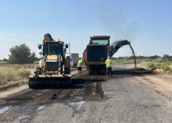 ТҮРКІСТАН: «МЫРЗАКЕНТ-ЖЕТІСАЙ» БАҒЫТЫНДАҒЫ АВТОМОБИЛЬ ЖОЛЫНА ЖӨНДЕУ ЖҰМЫСТАРЫ БАСТАЛДЫ