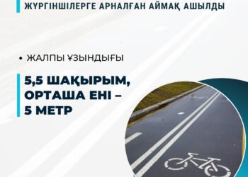 Шымкентте веложол мен жаяу жүргіншілерге арналған аймақ ашылды