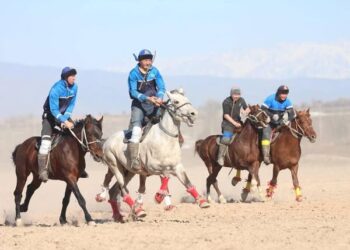 ТҮРКІСТАН: САРЫАҒАШТА ҰЛТТЫҚ СПОРТ КҮНІНДЕ 150 ШАБАНДОЗ ҚАТЫСҚАН КӨКПАР ОЙЫНЫ ӨТТІ