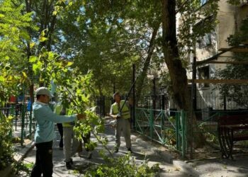 ШЫМКЕНТТЕ «ТАЗА ҚАЗАҚСТАН» БАҒДАРЛАМАСЫ АЯСЫНДА АУҚЫМДЫ ТАЗАЛЫҚ ЖҰМЫСТАРЫ ӨТТІ