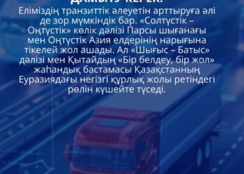 КӨЛІК-ЛОГИСТИКА САЛАСЫН ЖЕТІЛДІРУ – ЖАҺАНДЫҚ НАРЫҚҚА ШЫҒУДЫҢ БАСТЫ ТЕТІГІ